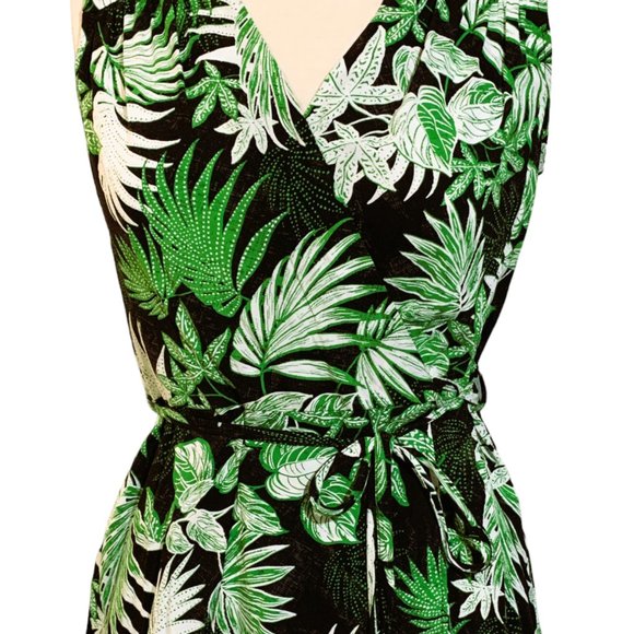 Calvin Klein Tropical Faux Wrap Romper - Picture 2 of 8